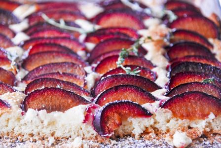 German Plum Cake With Thyme