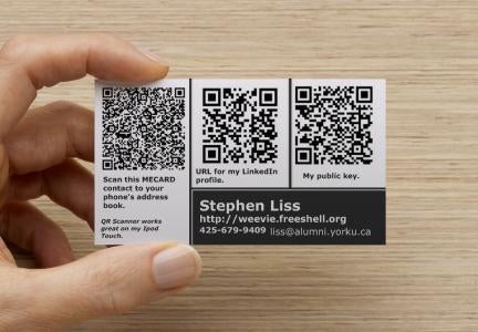 Nerdy Business Card With Three QR Codes