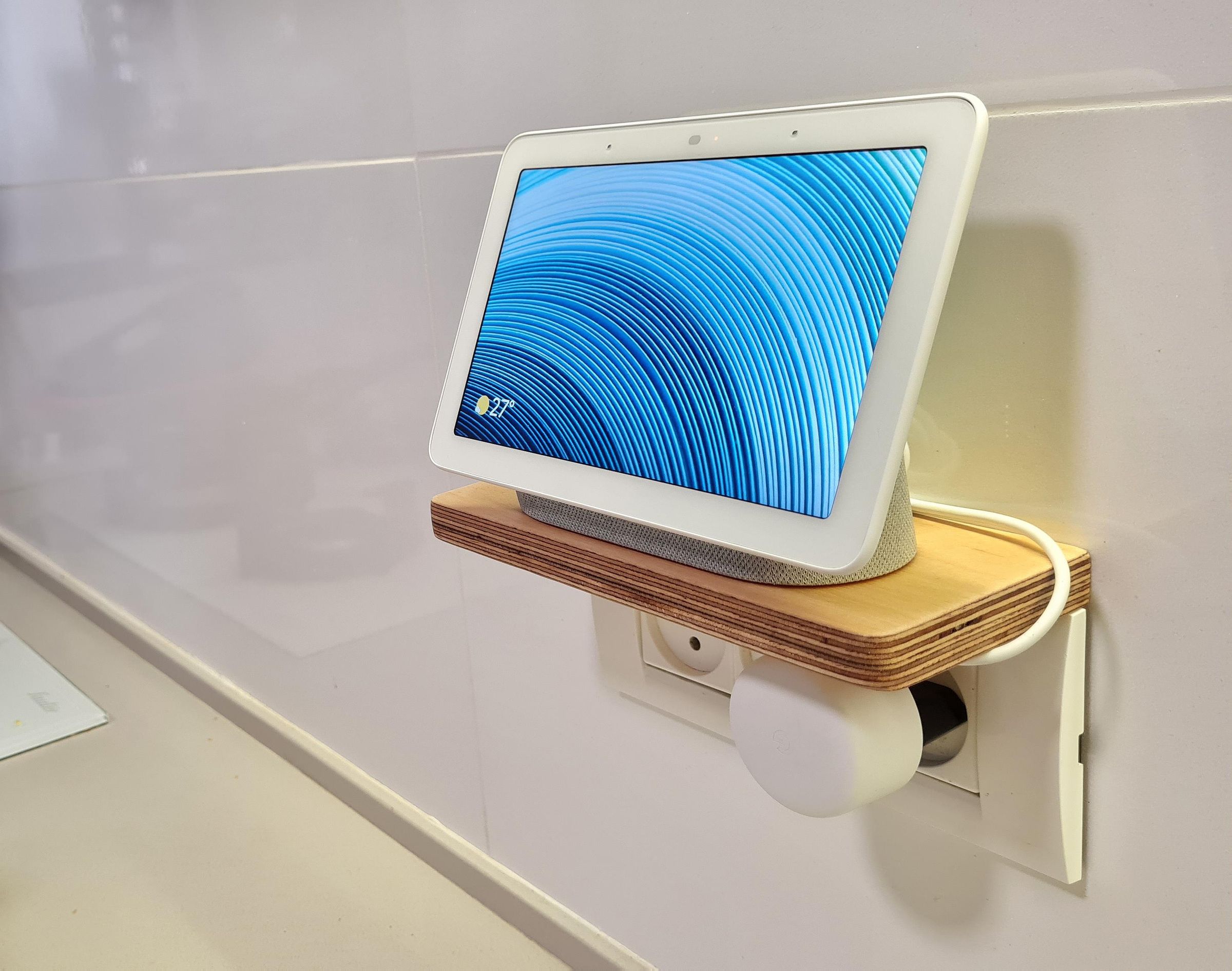 Small Wooden Floating Shelf HACK NO Drilling NO Glue Google Nest Hub 28 Steps (with