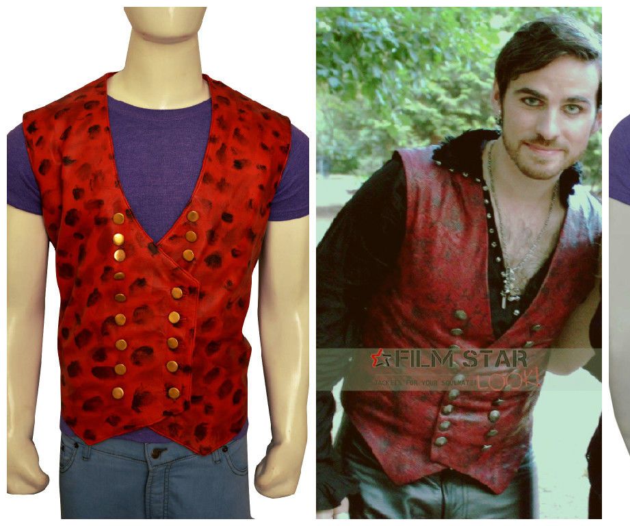 Once Upon a Time Captain Hook Red Leather Vest