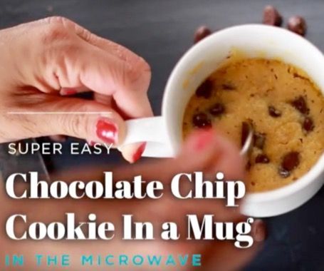 2 Minute Chocolate Chip Microwave Cookie