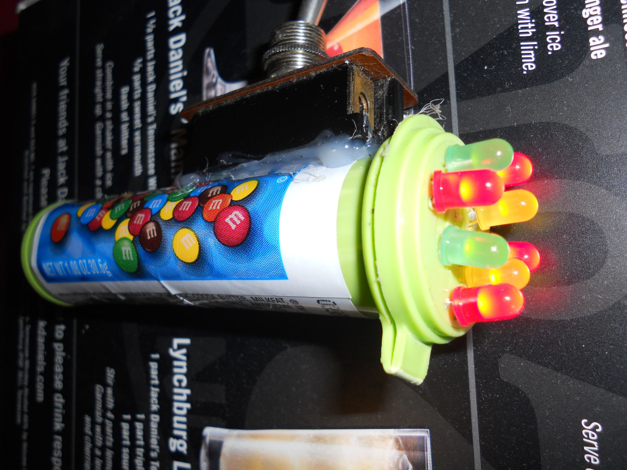 Multi Colored 8 LED Back Bicycle Safety Light ( Mini M&m Housing)