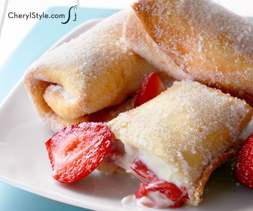 Creating Strawberry CheeseCake Chimichangas