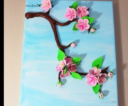 Sakura/Cherry Blossom 3d Canvas Art:Spring Crafts,Home Decor 