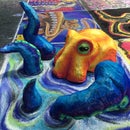 3D Octopus Sculpture Chalk Art