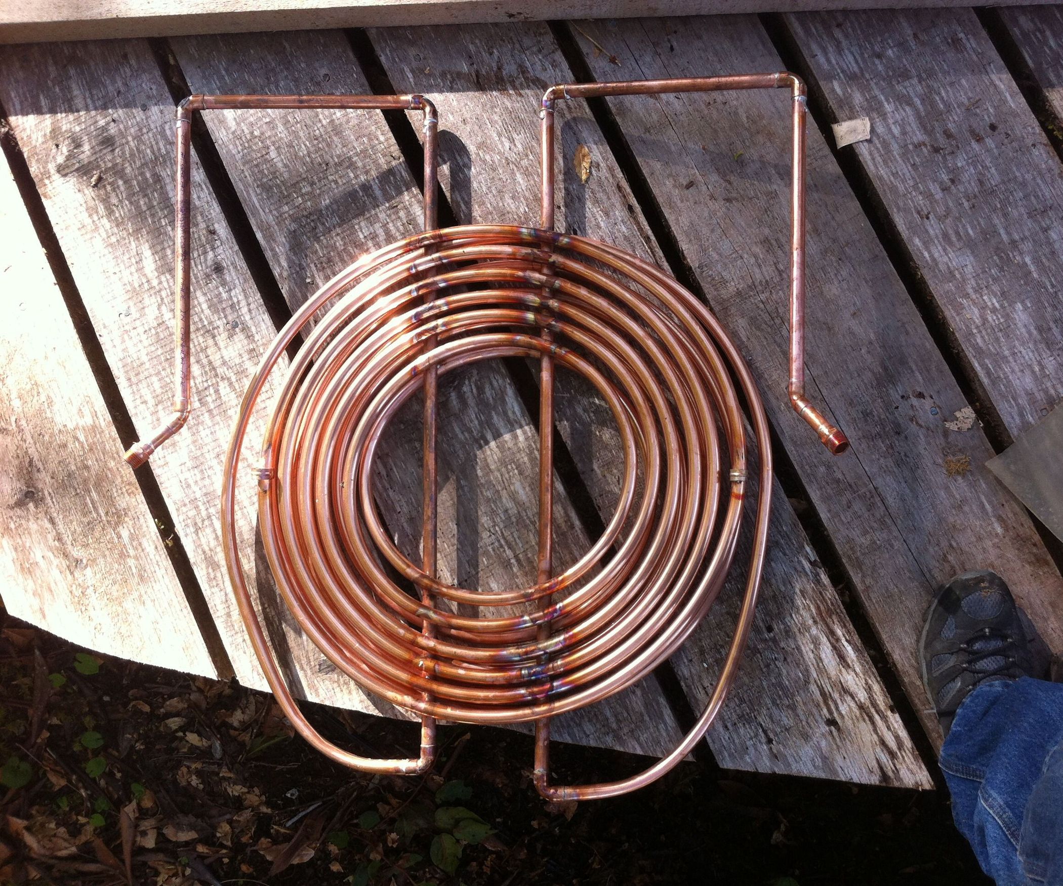 Heat Exchanger in a Wood Fired Hot Tub for a Shower 3 Steps