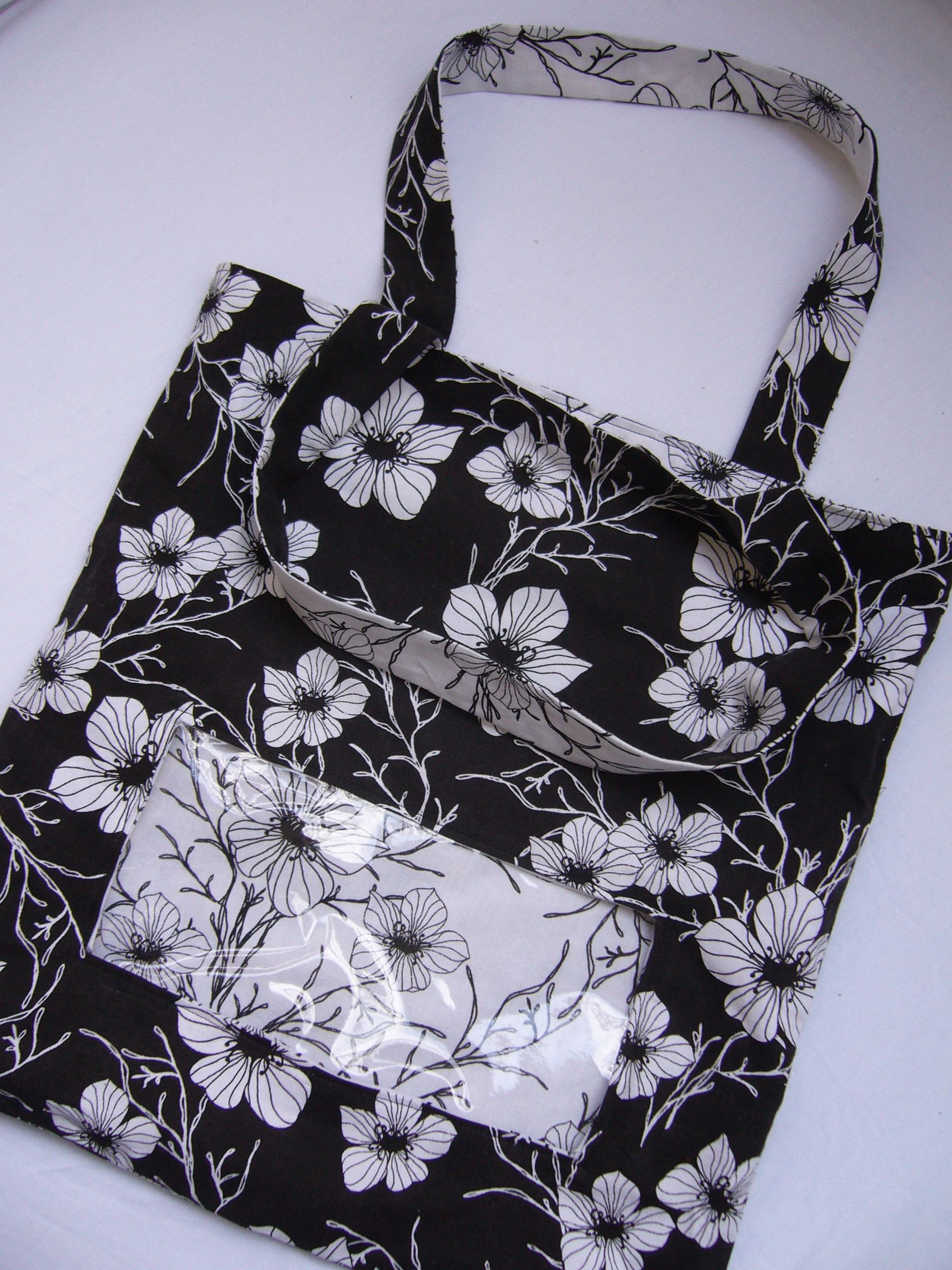 Reversible Tote Bag With Clear Window