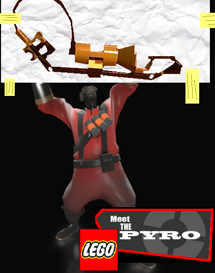 LEGO team Fortress 2 Pyro's Flamethrower