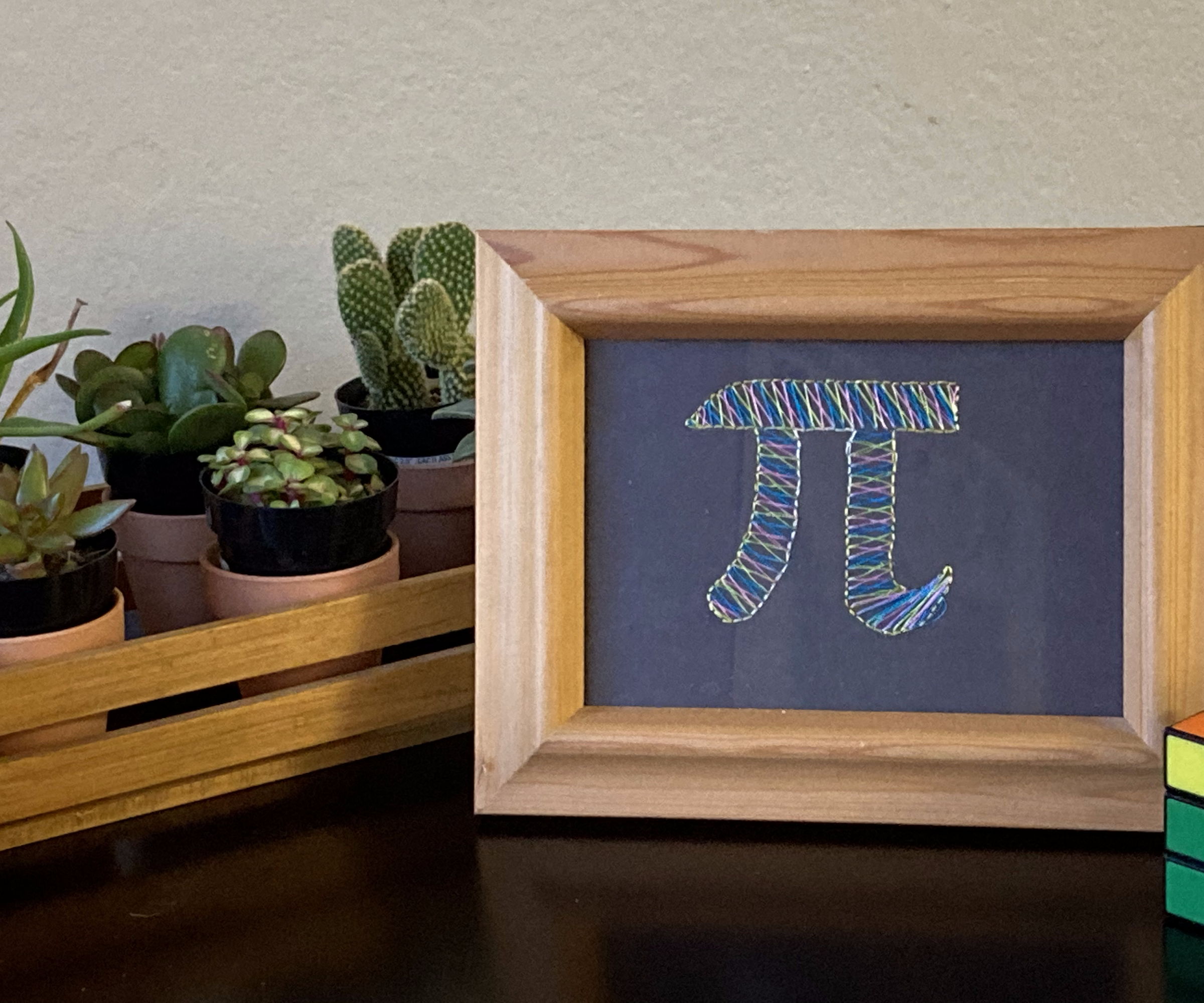Pi Hand Embroidery on Paper