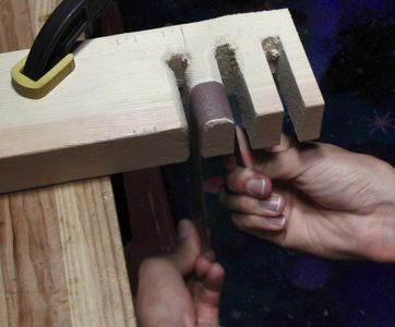 Shapeing the Large Knife Holes
