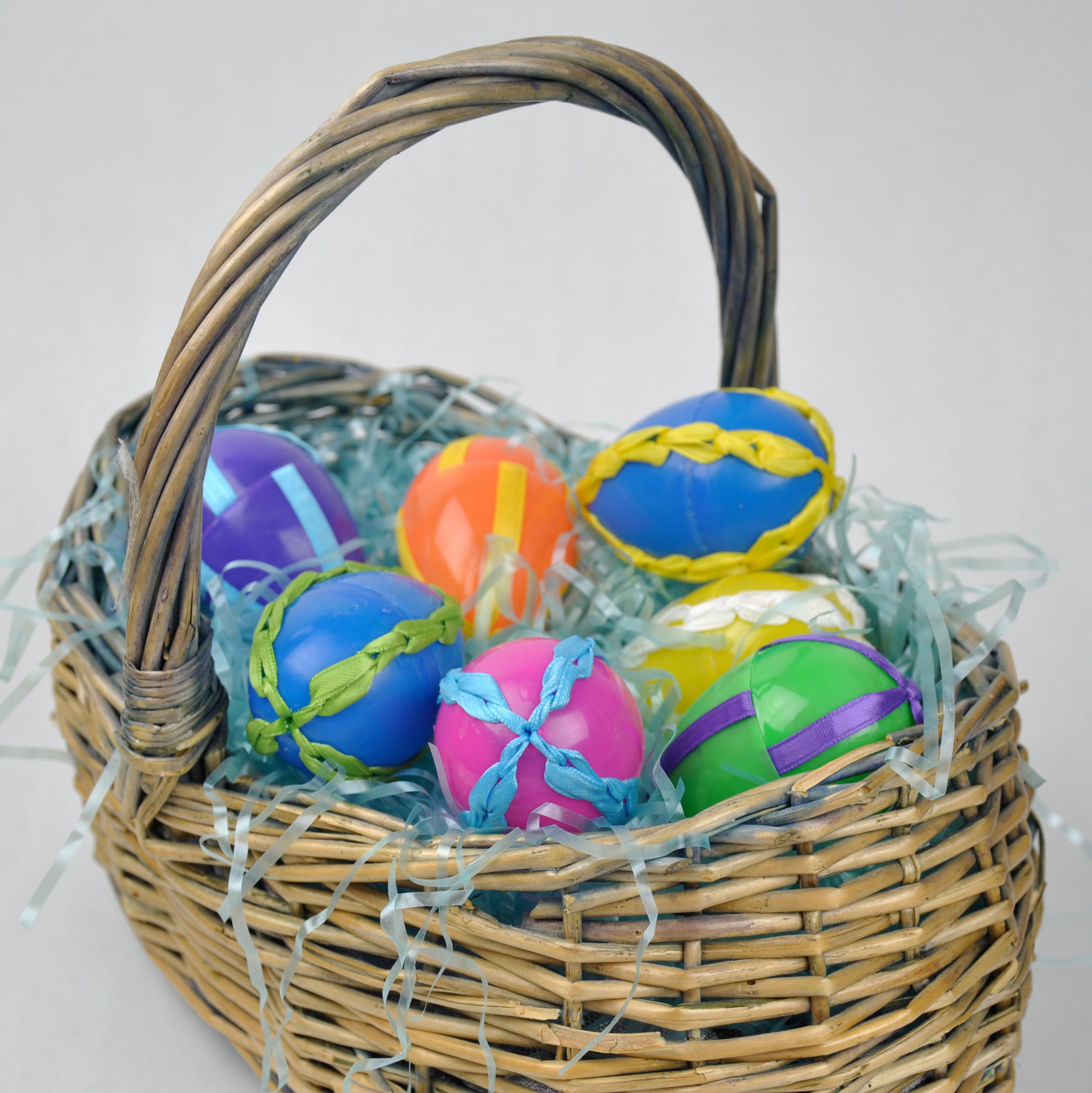 Plastic Easter Eggs With Ribbon