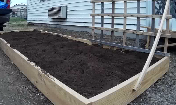 Filling raised garden bed