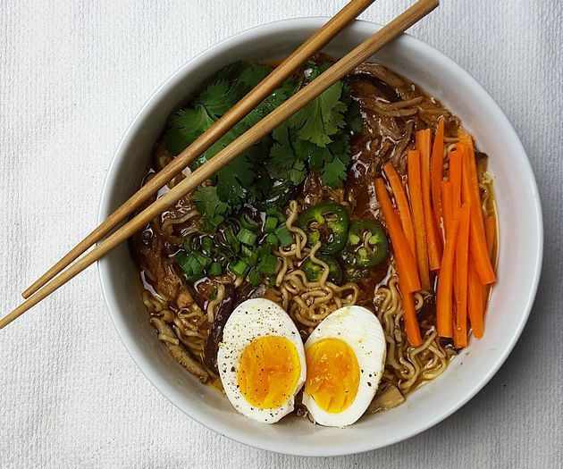 Slow Cooker Caramelized Pork Ramen Noodle Soup