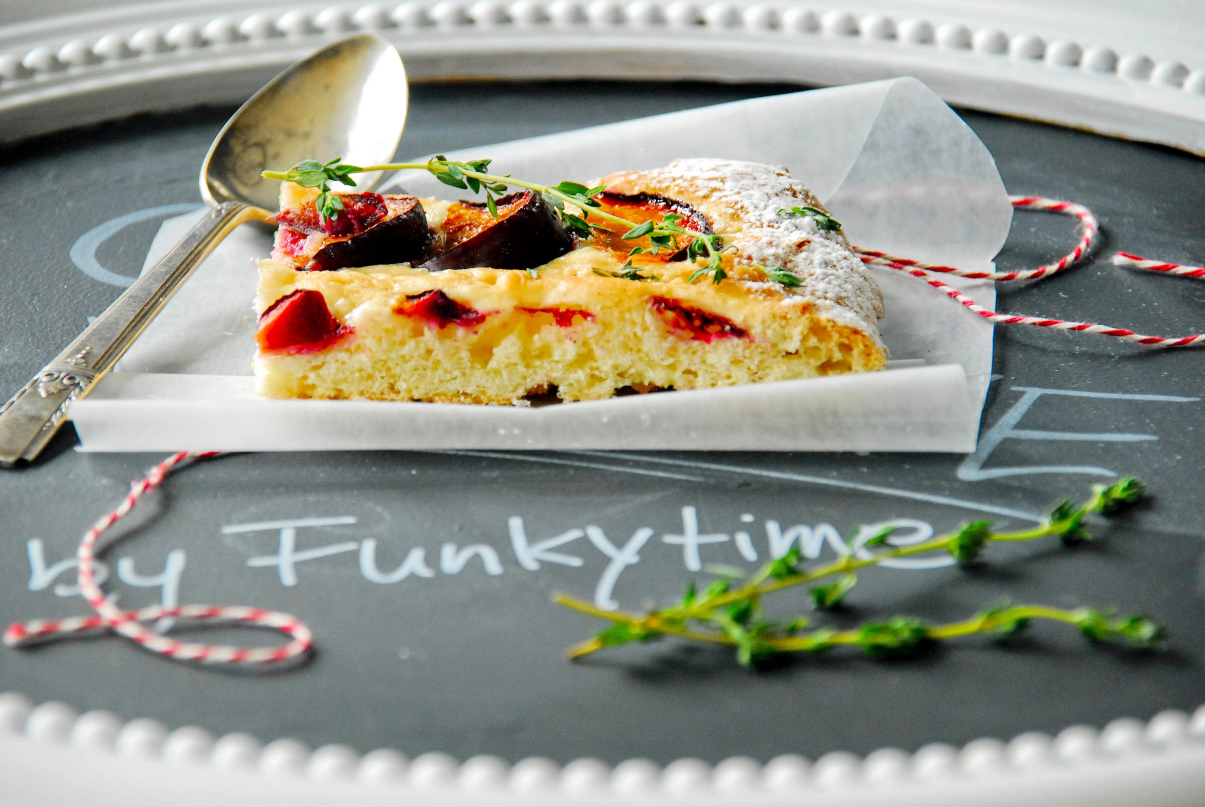 German Plum Cake With Thyme