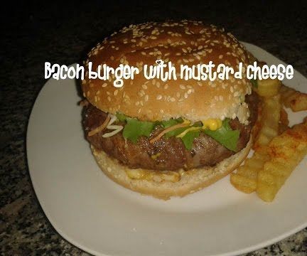 Bacon Burger With Mustard Cheese Recipe