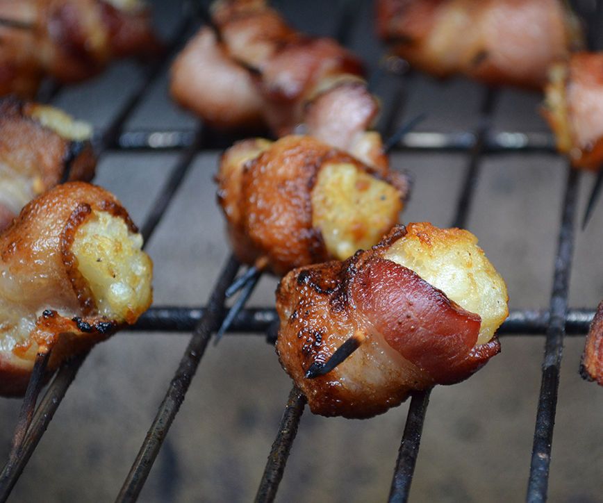 Grilled Bacon Wrapped Tater Tots