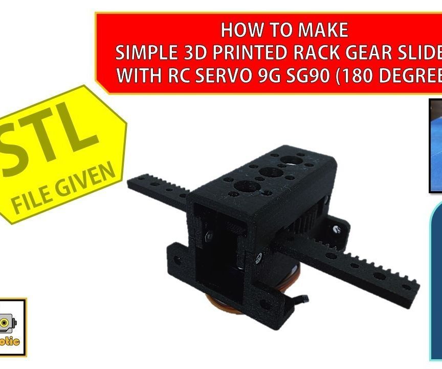How to Make 3D Printed Rack Gear Slider With RC Servo 9G SG90