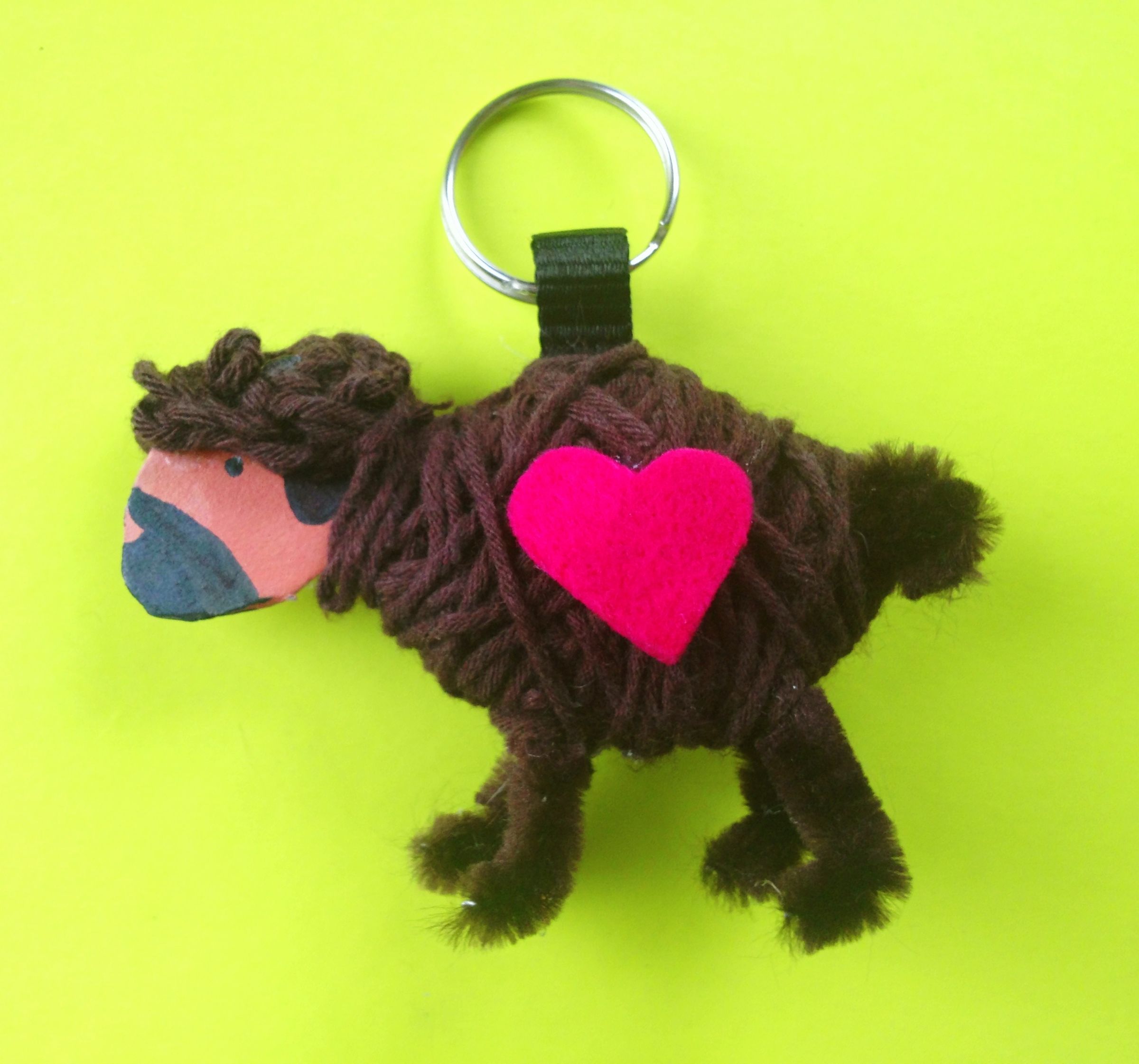 Sheep Heart Key Ring