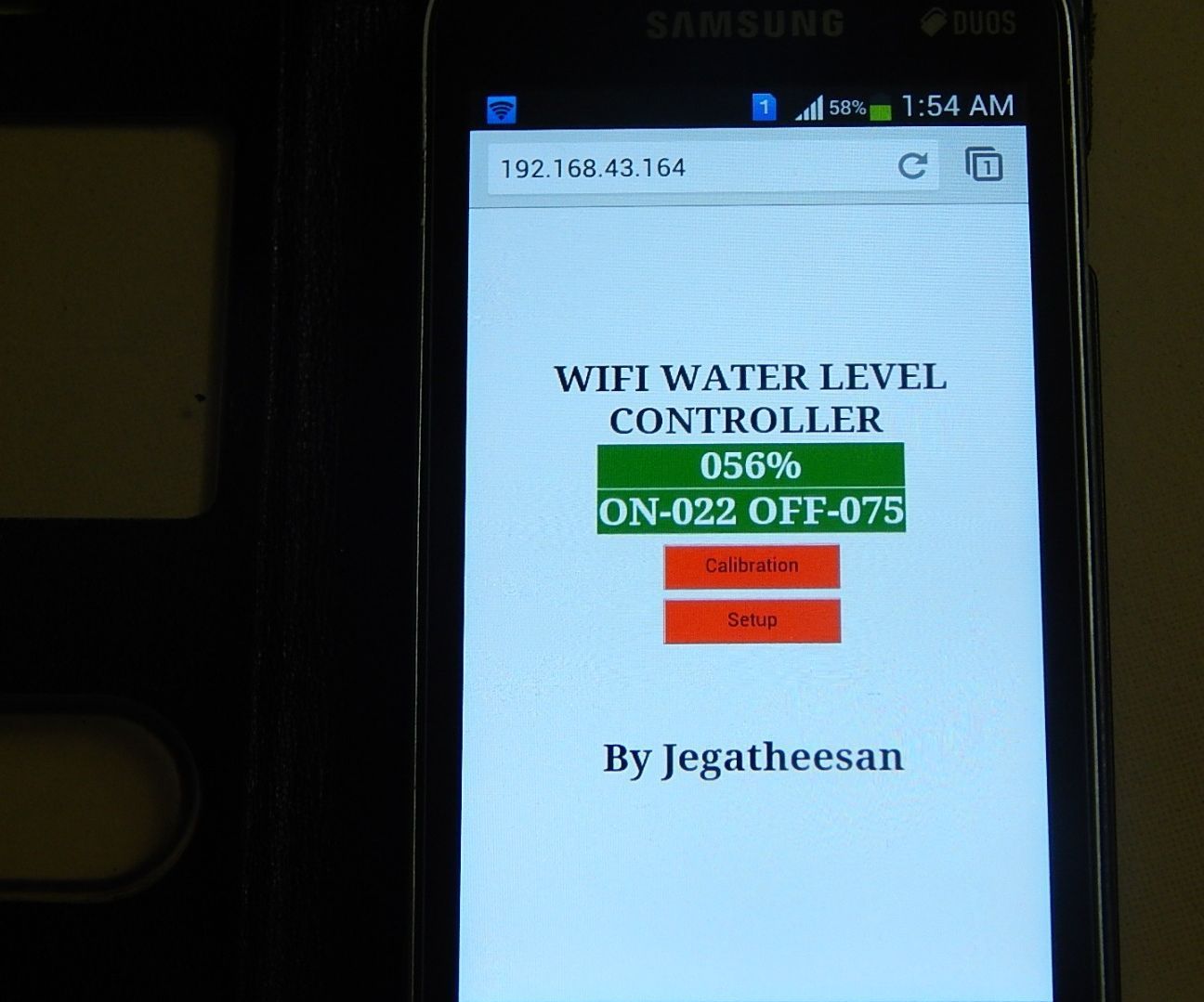 Linkit One-Water Level Controller With WIFI View and Settings