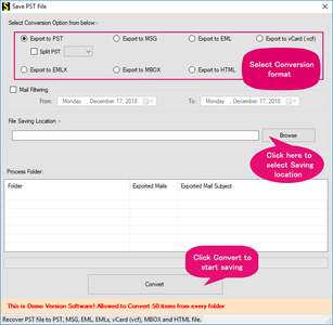 Choose the Export Option