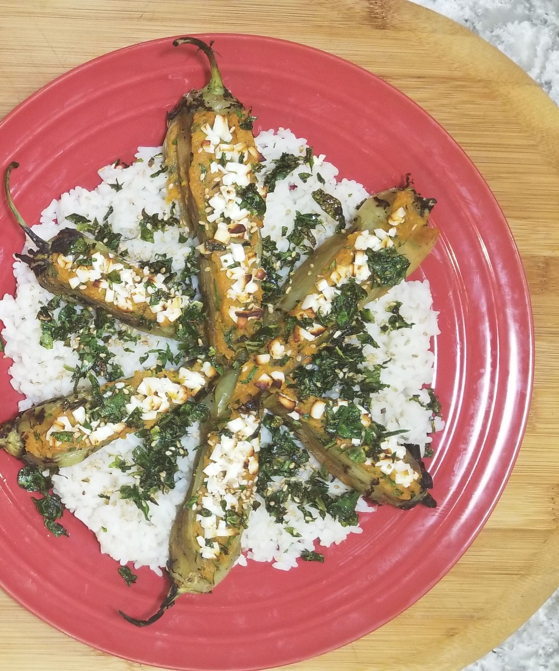 Organic Sweet Potato Stuffed Banana Peppers