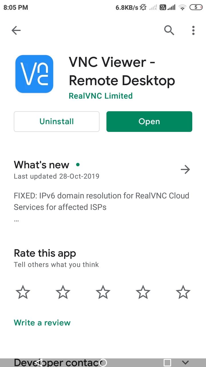 Ip Address and Vnc App