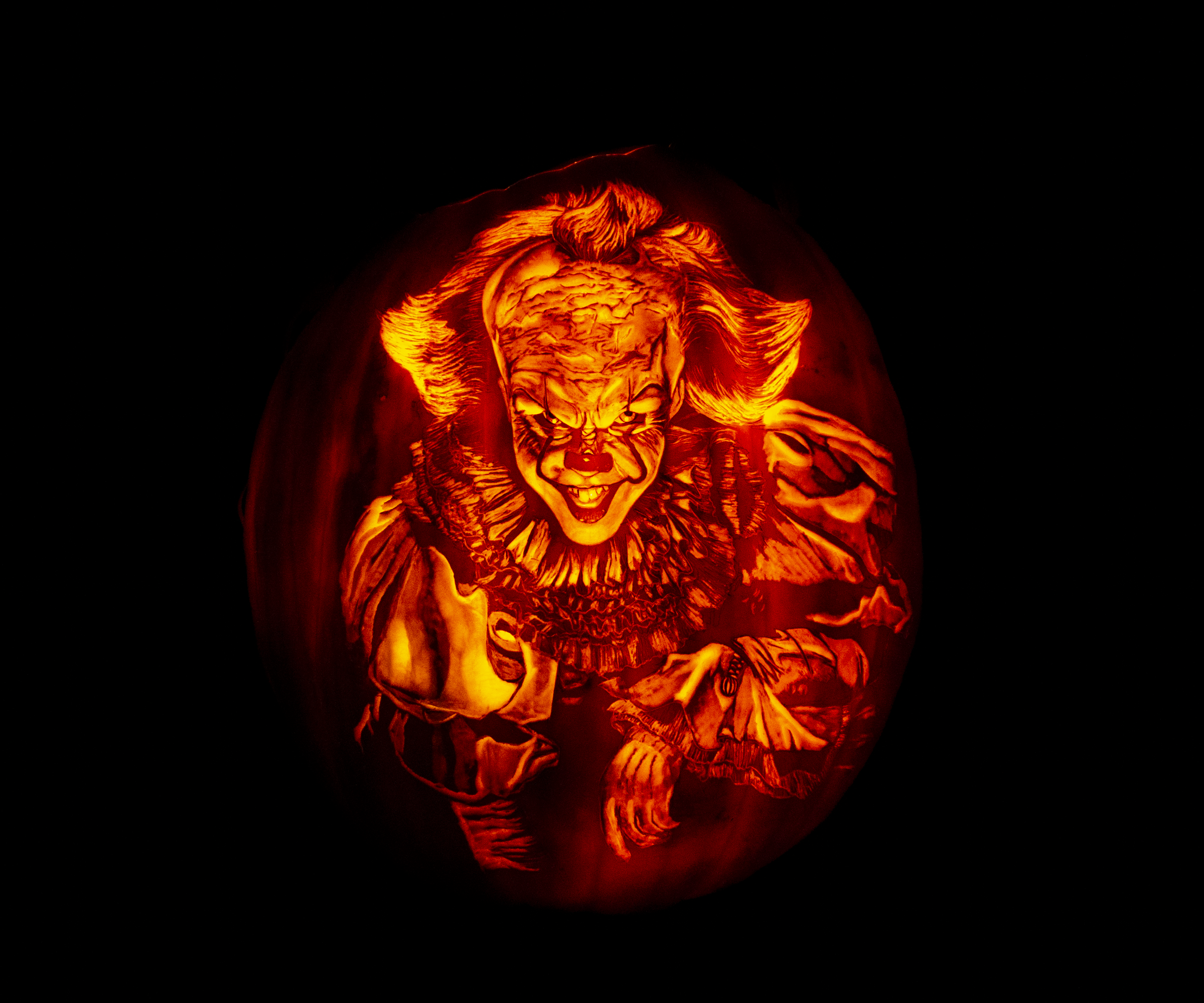 "Pennywise... the Dancing Clown!"  an Instructable on How to Carve a Pumpkin That Replicates the Look of a Shaded Drawing. 