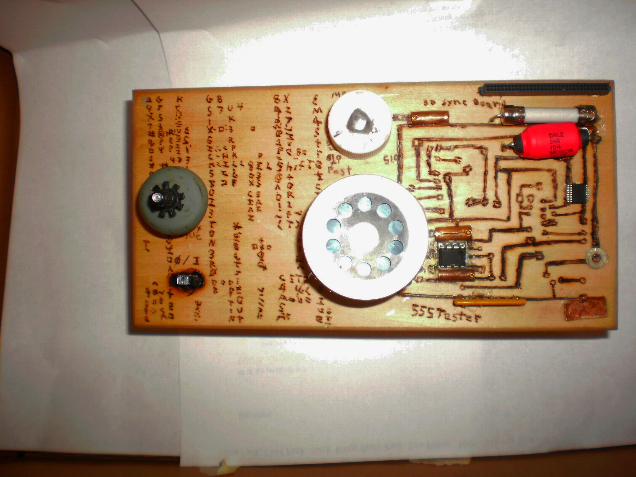 A 555 Tester & Parts Bin- Steam Punk / Wood Punk Style -gift Exchange