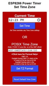 ESP-01 Timer Switch TZ/DST Updateable Without Reprogramming