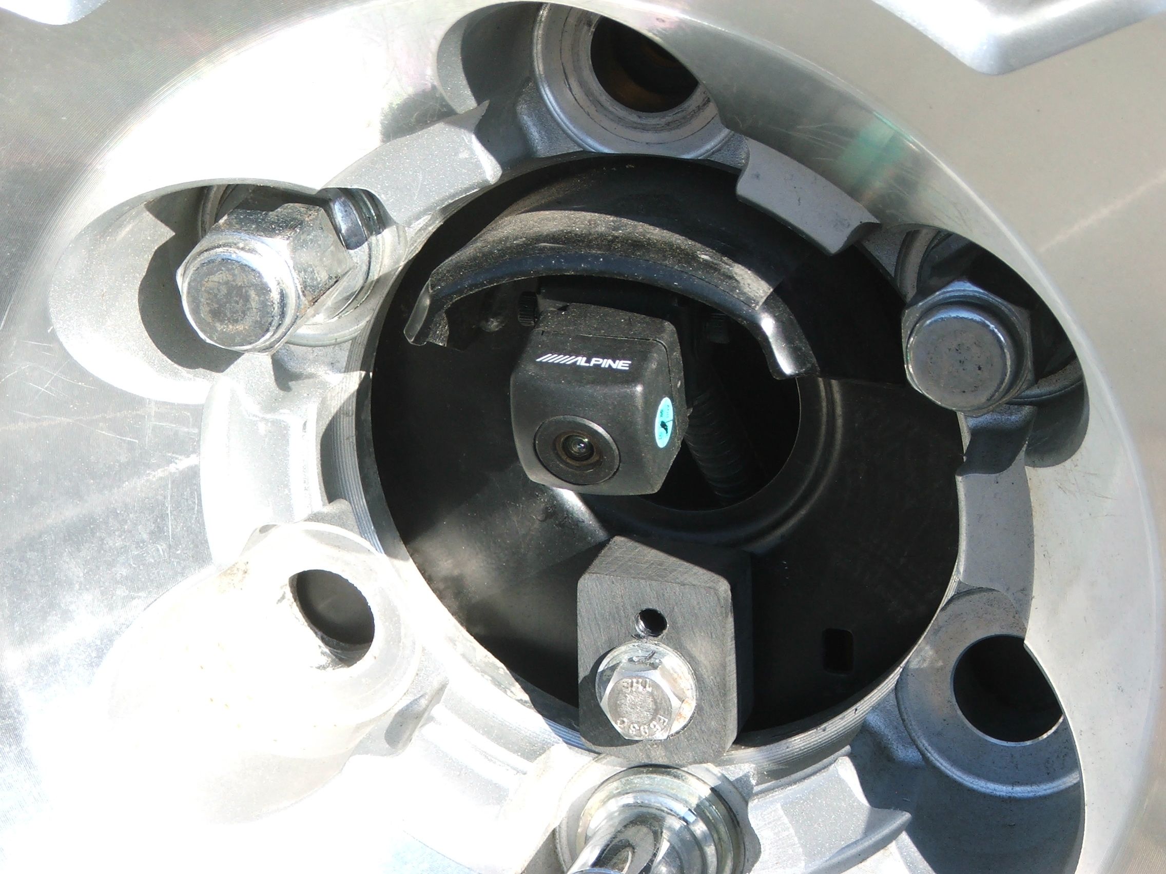 FJ Cruiser Backup Camera Bezel From Old Spare Tire Center Cap 6