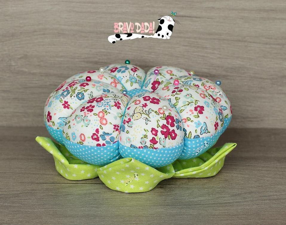 DIY How to Make a Flower Shaped Pincushion With Leaves - Bravo Dada! Sewing Tutorial