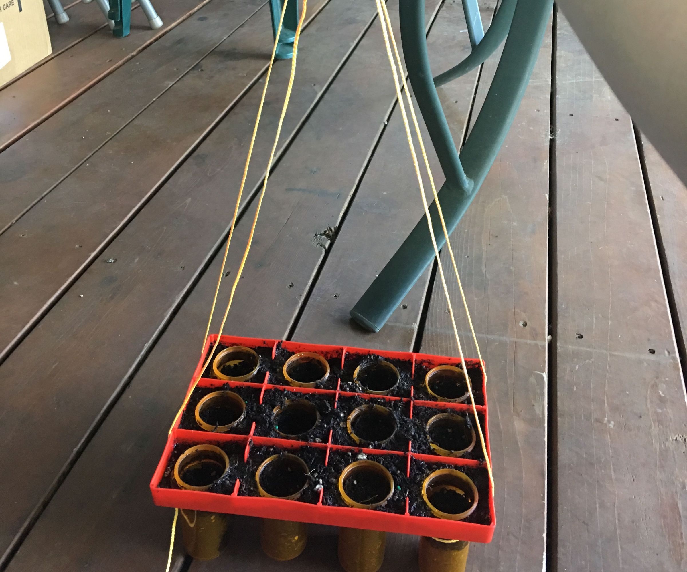 DIY Hanging Recycled Herb Garden