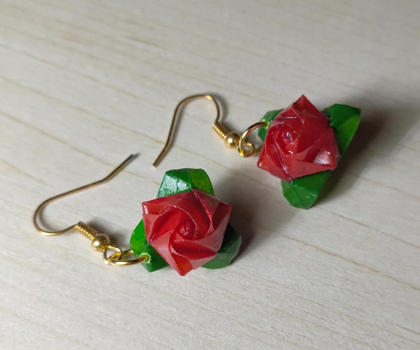 Mini Origami Rose Earrings : 9 Steps (with Pictures) - Instructables