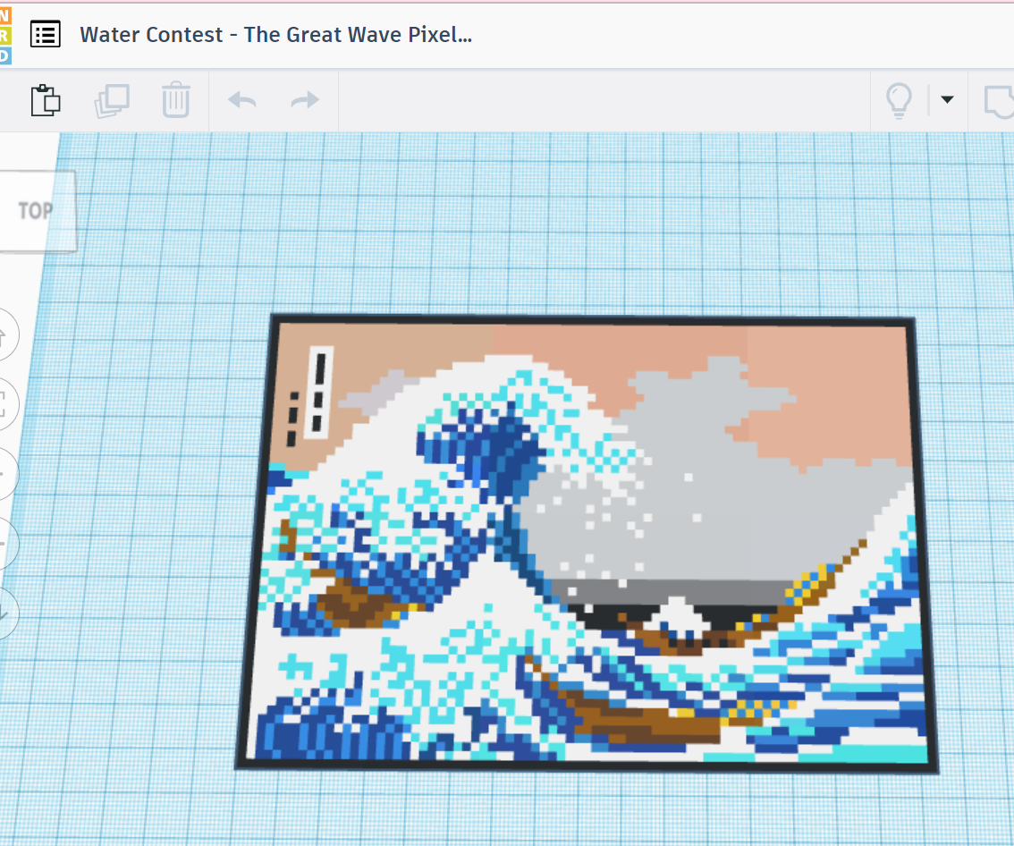The Great Wave Pixel Painting