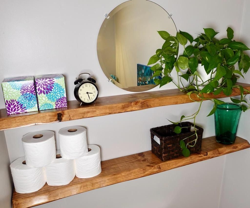 How to Make Floating Faux Live Edge Shelves
