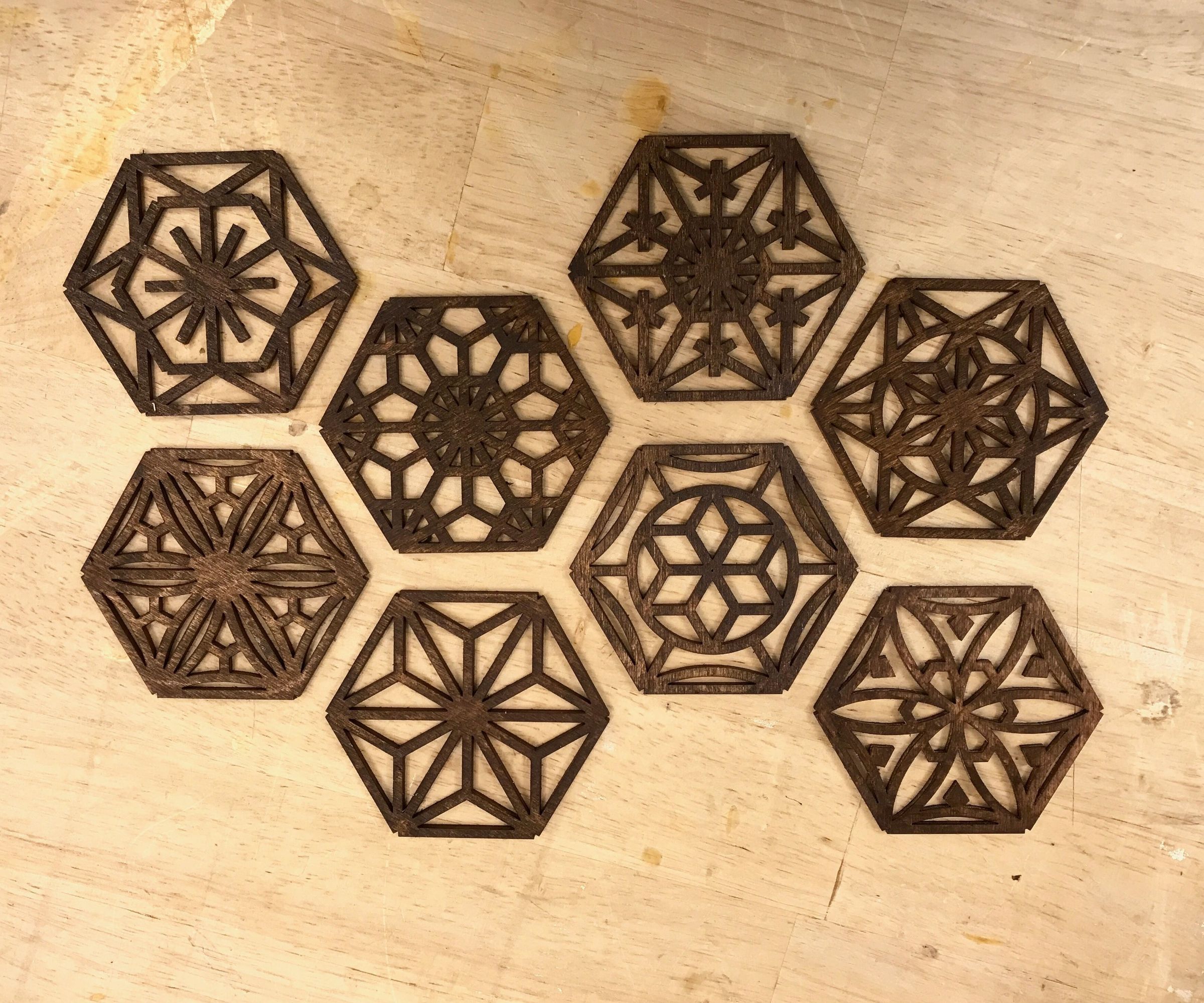 Japanese Latticework-Inspired Kumiko Coasters