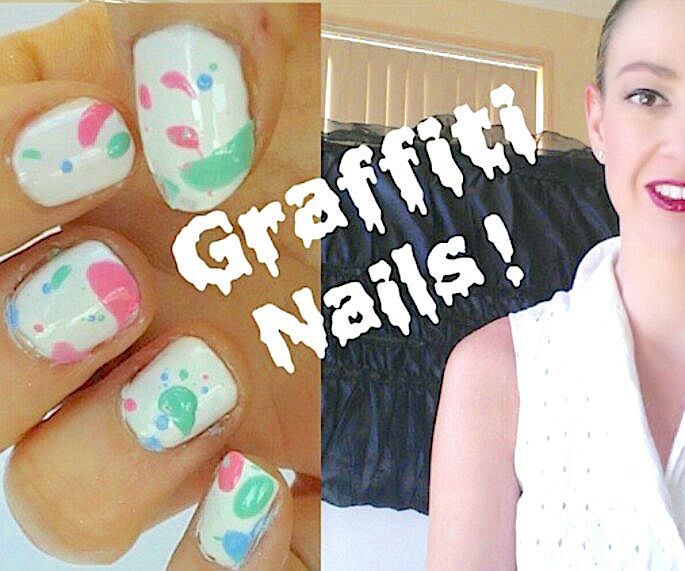 HOW TO CREATE GRAFITTI SPLATTER NAIL ART!