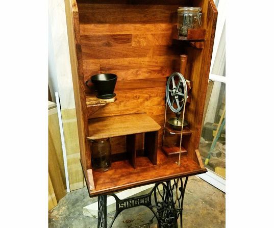 Sewing Machine Powered Coffee Bar