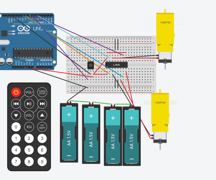 H Bridge (293D) With 2 Hobby Motors and a Remote