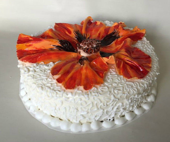 Georgia O'Keeffe - Inspired Painted Floral Cake