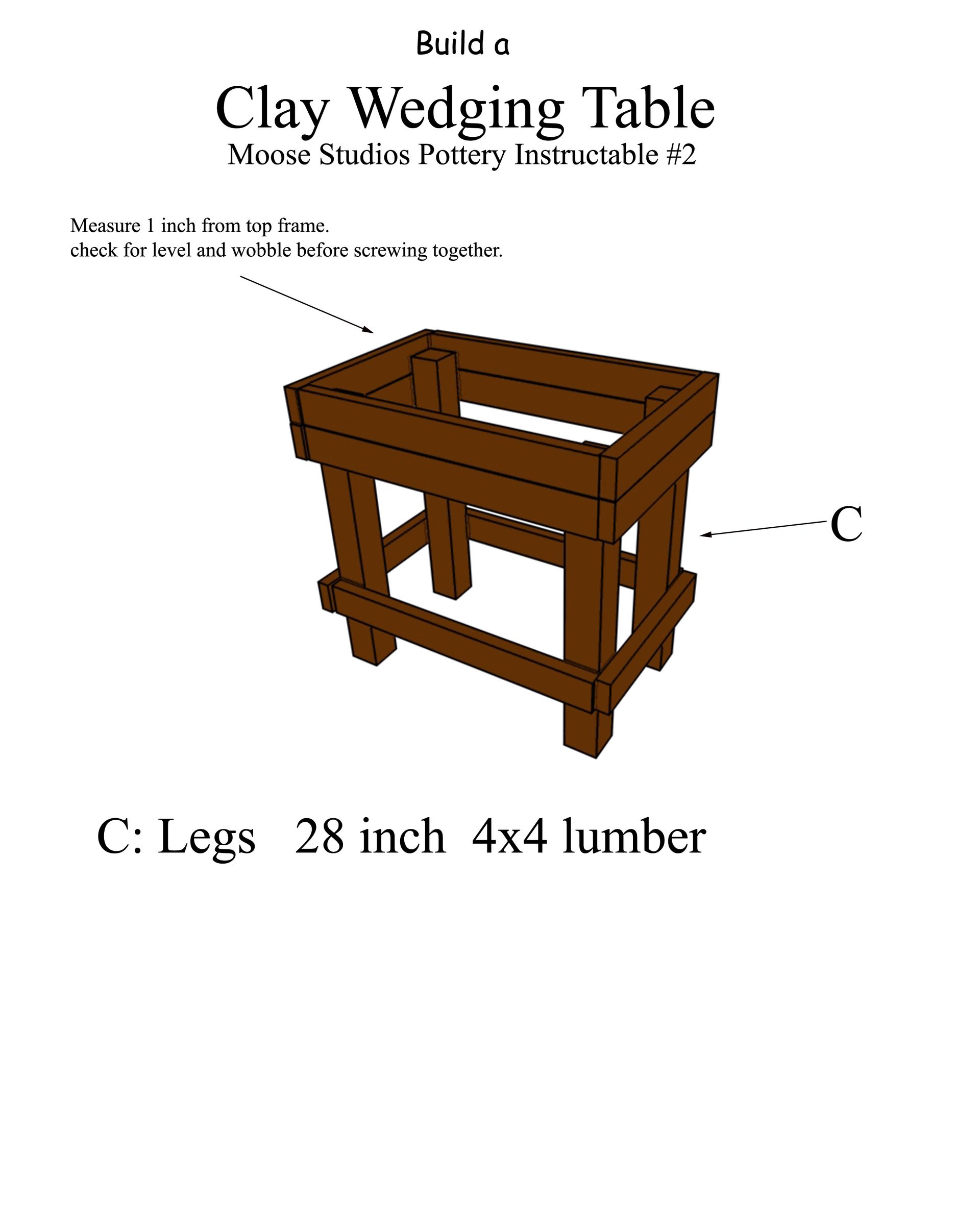 Build a Country Pottery Clay Wedging Table 7 Steps Instructables