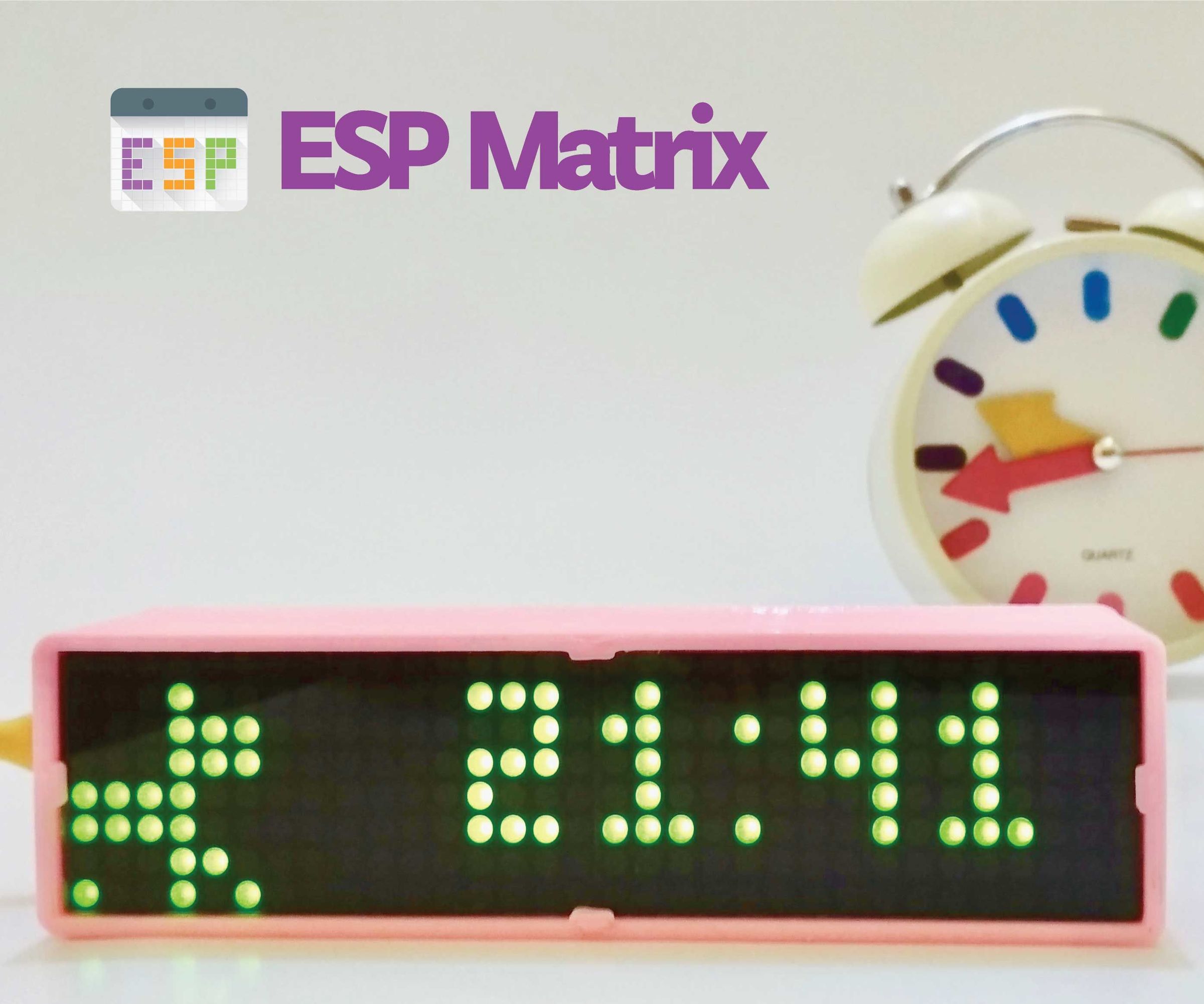 IoT Smart Clock Dot Matrix Use Wemos ESP8266 - ESP Matrix
