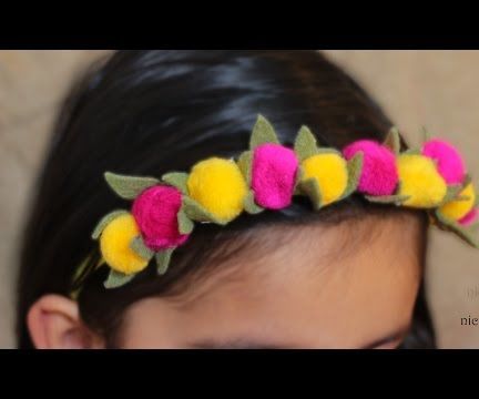 Spring Floral Headband: Pompom Headband DIY 