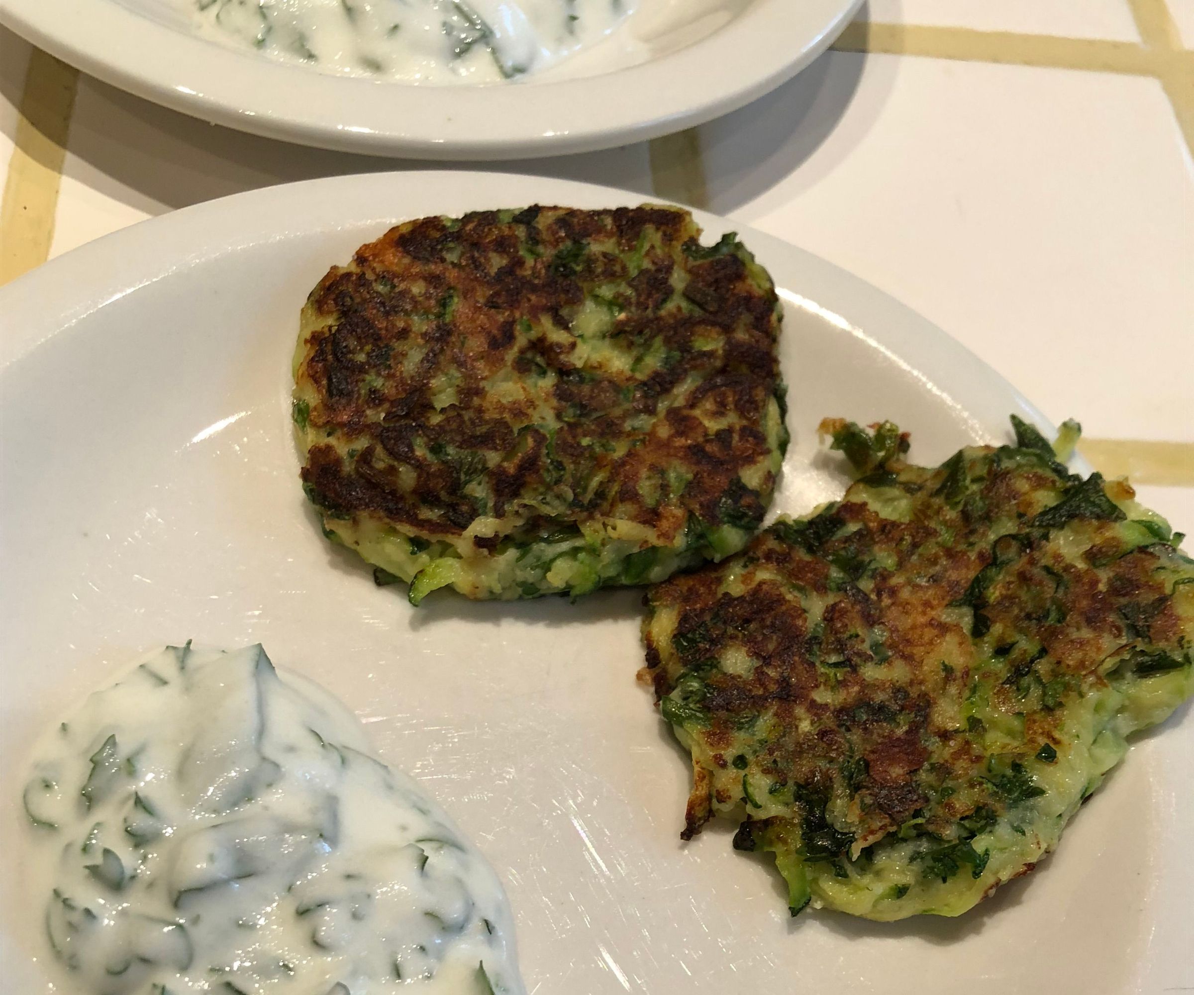 Zucchini Fritters With Yogurt Sauce 