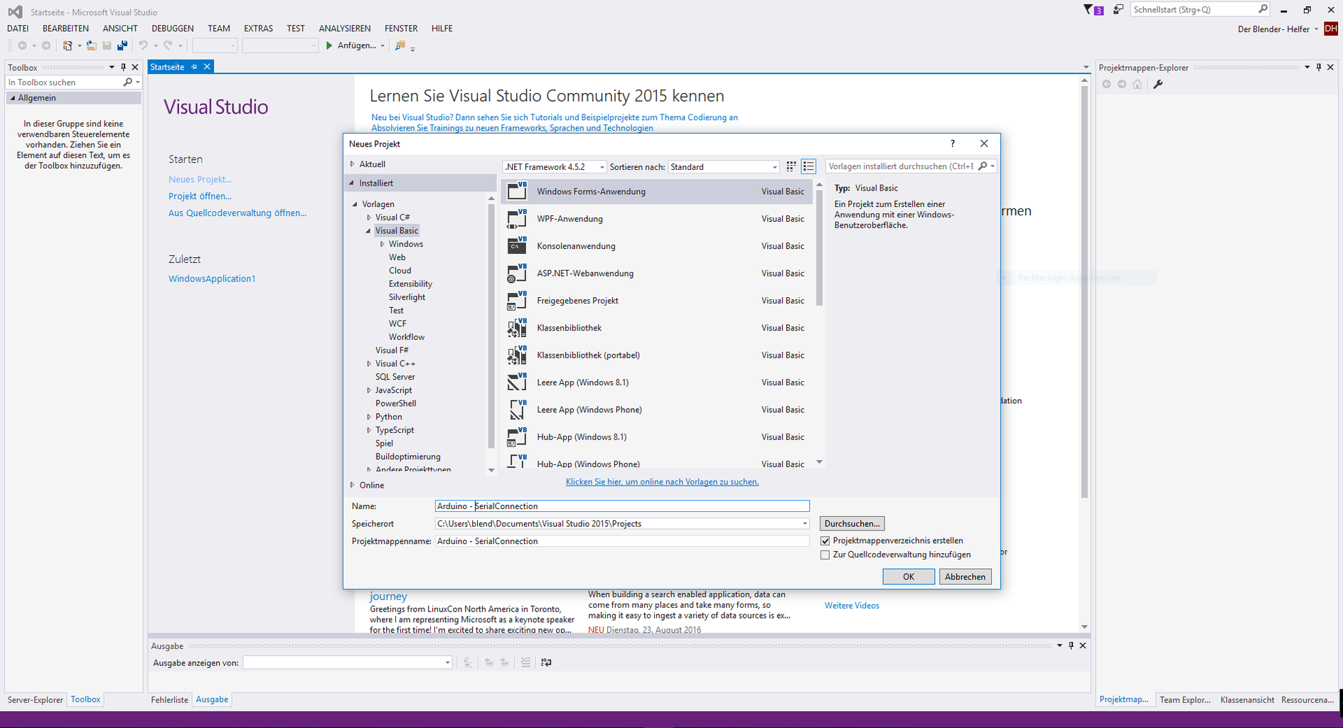 Create a New VisualStudio Project.