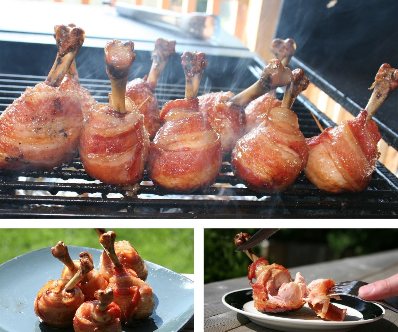 Maple Glazed Bacon Wrapped Chicken Lollipops 