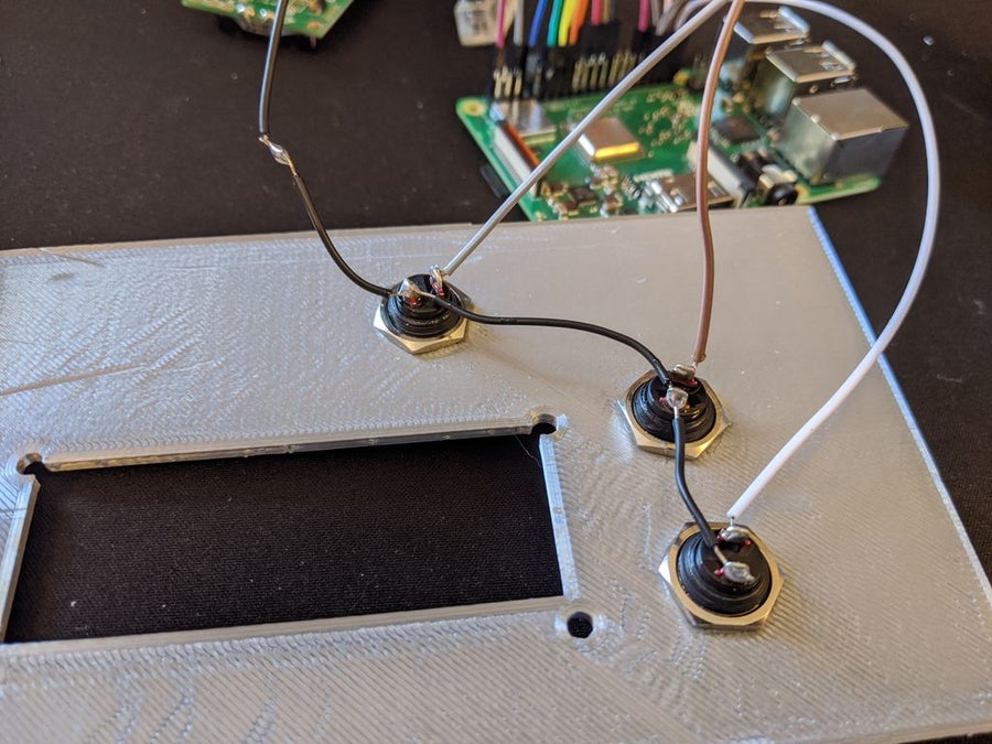 Mount Buttons and LCD Screen