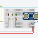 TinkerCAD Ultrasonic Distance Sensor Circuit (Computer Eng Final)