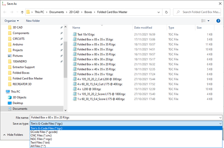 Saving the G-Code File