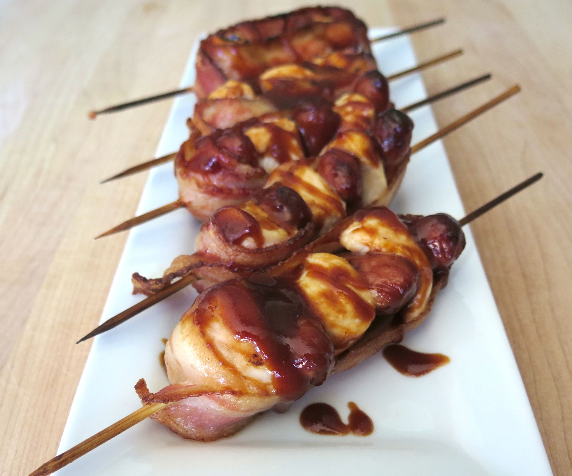 Meat Kebab With Lil Smokies, Chicken and Bacon